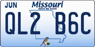 MO license plate QL2B6C