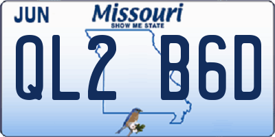 MO license plate QL2B6D