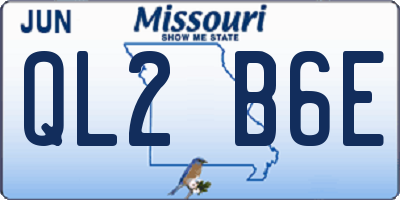 MO license plate QL2B6E