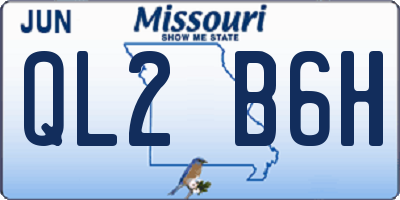 MO license plate QL2B6H