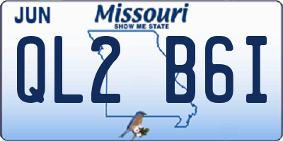 MO license plate QL2B6I