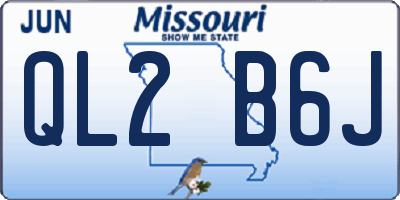 MO license plate QL2B6J