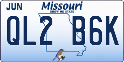 MO license plate QL2B6K