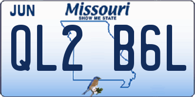 MO license plate QL2B6L