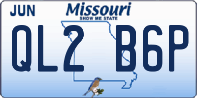 MO license plate QL2B6P
