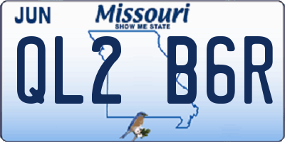 MO license plate QL2B6R