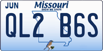 MO license plate QL2B6S