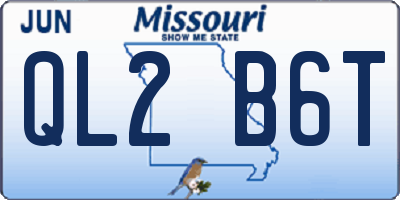 MO license plate QL2B6T