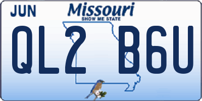 MO license plate QL2B6U