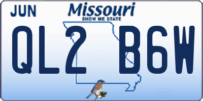 MO license plate QL2B6W