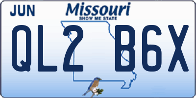 MO license plate QL2B6X