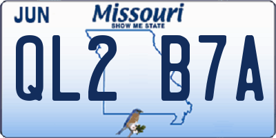 MO license plate QL2B7A