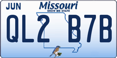 MO license plate QL2B7B
