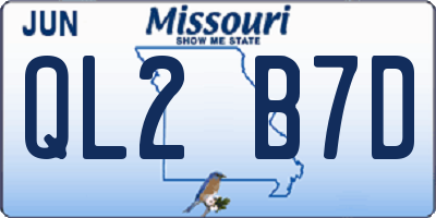 MO license plate QL2B7D