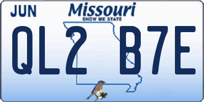 MO license plate QL2B7E