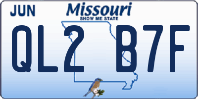 MO license plate QL2B7F