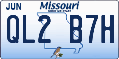 MO license plate QL2B7H