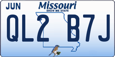 MO license plate QL2B7J