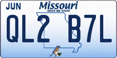 MO license plate QL2B7L