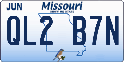 MO license plate QL2B7N