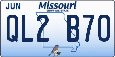 MO license plate QL2B7O