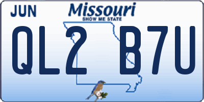 MO license plate QL2B7U