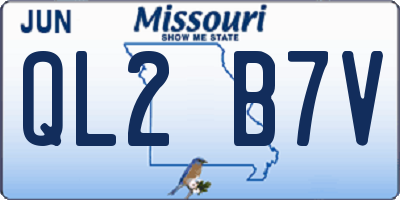 MO license plate QL2B7V