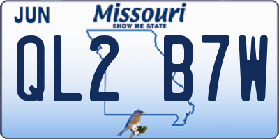 MO license plate QL2B7W