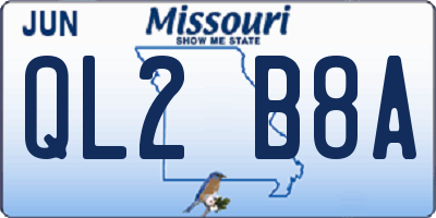 MO license plate QL2B8A
