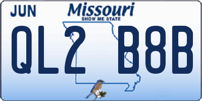 MO license plate QL2B8B