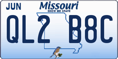 MO license plate QL2B8C