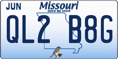 MO license plate QL2B8G