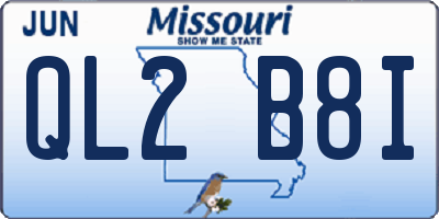 MO license plate QL2B8I