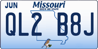 MO license plate QL2B8J