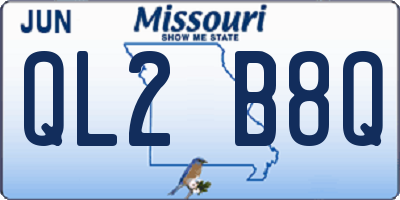 MO license plate QL2B8Q
