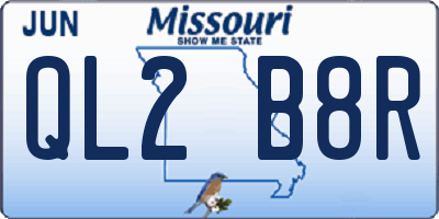 MO license plate QL2B8R