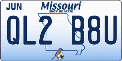 MO license plate QL2B8U