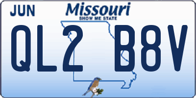 MO license plate QL2B8V