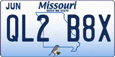 MO license plate QL2B8X
