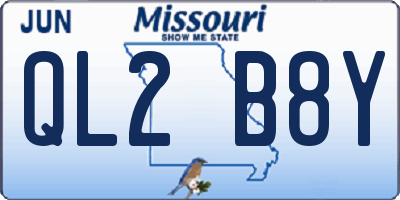MO license plate QL2B8Y