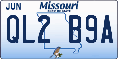 MO license plate QL2B9A