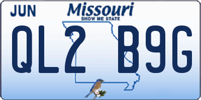 MO license plate QL2B9G