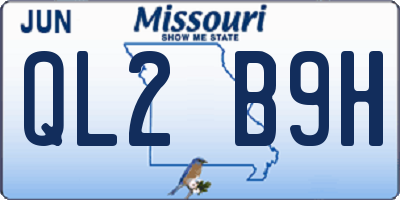 MO license plate QL2B9H