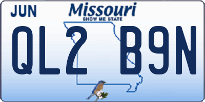 MO license plate QL2B9N