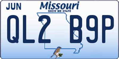 MO license plate QL2B9P