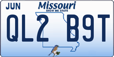 MO license plate QL2B9T