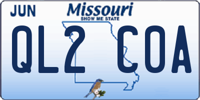 MO license plate QL2C0A