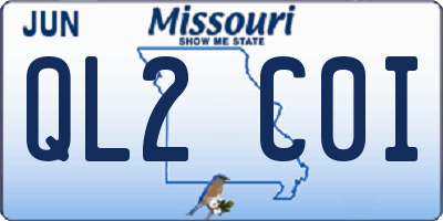 MO license plate QL2C0I
