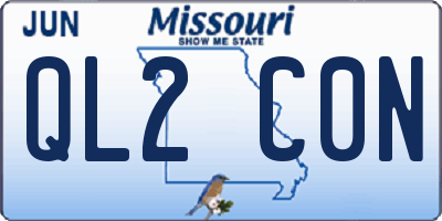 MO license plate QL2C0N