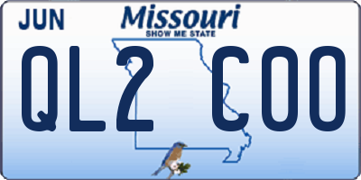 MO license plate QL2C0O
